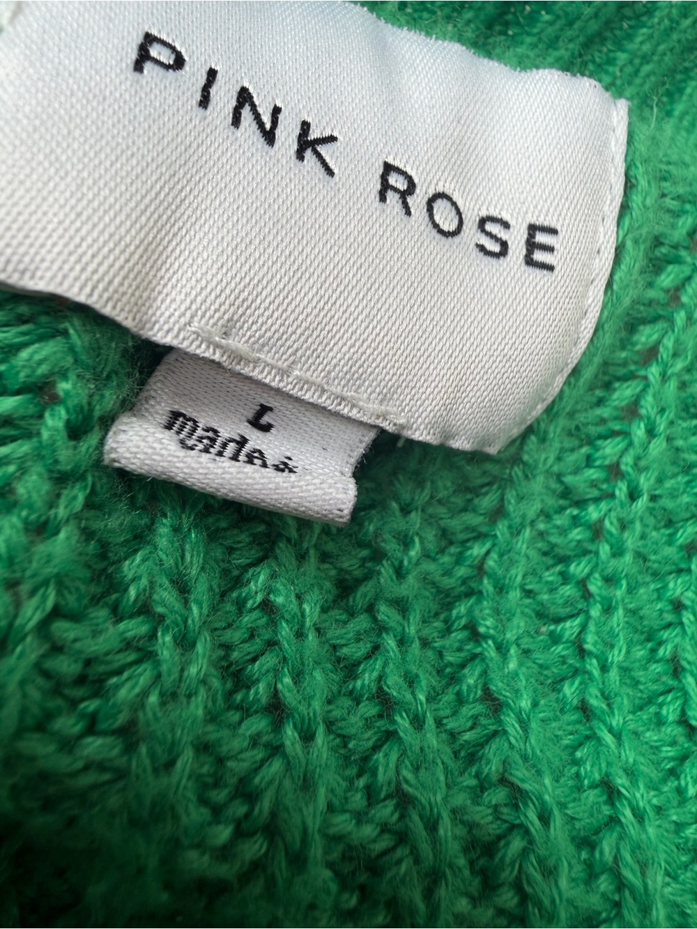 Pink Rose Green V-Neck Button-Front Ribbed Cardigan - Picture 5 of 5
